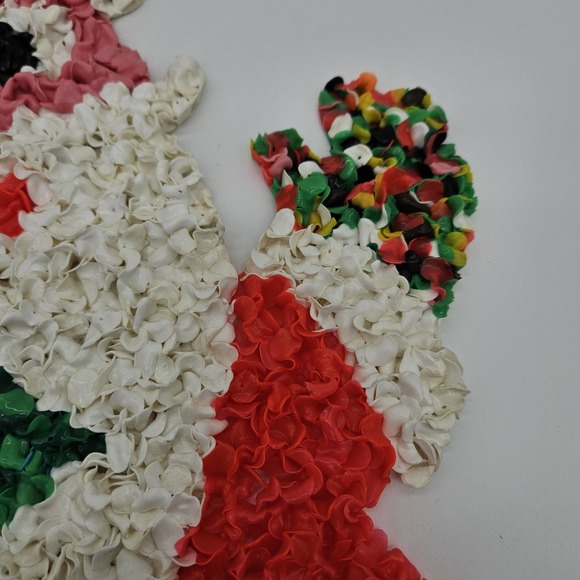 Vintage Melted Plastic Popcorn Santa, Christmas Window Decoration 18.5" Tall - Picture 4 of 8